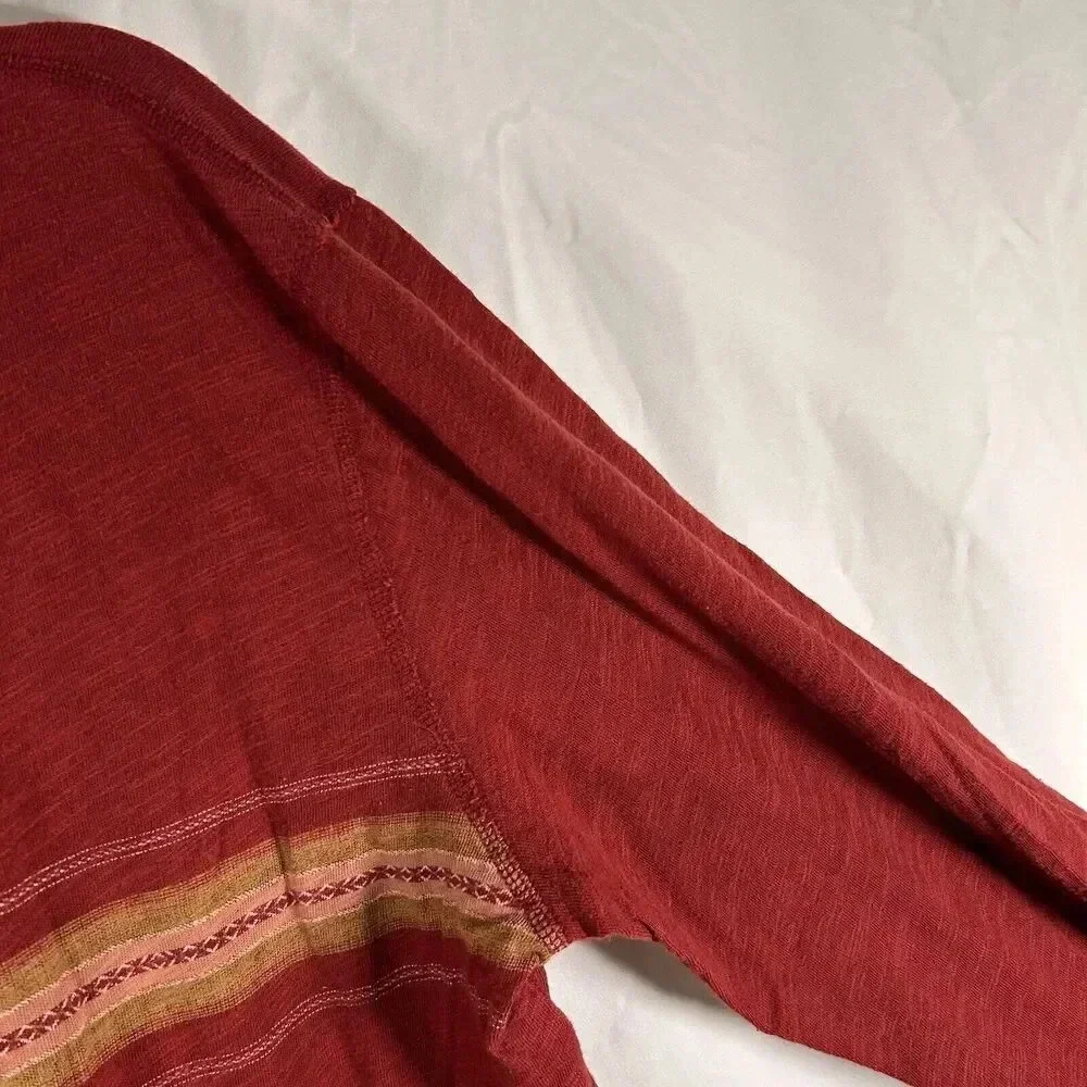 Lucky Brand Sweater Men's XL Burgundy Crew Neck Long Sleeve 100% Cotton